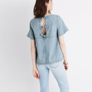 Madewell bow back chambray top
